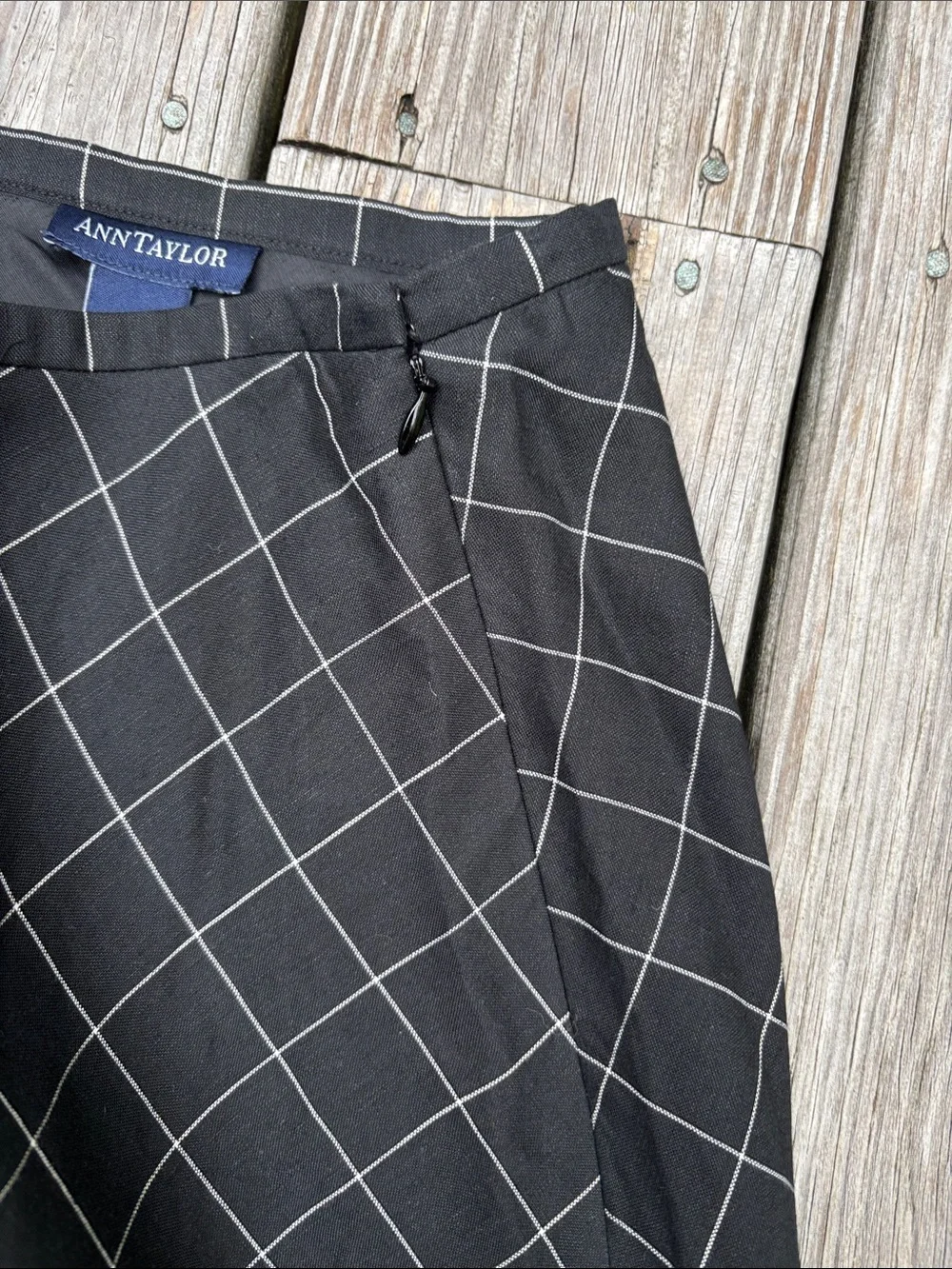 ANN TAYLOR | VTG 90s Y2K Black Linen Blend A-Line Minimalist Maxi Skirt | Size 4